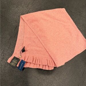 Charter Club Luxury Pink 100% Cashmere Ruffle Edge Scarf NWT